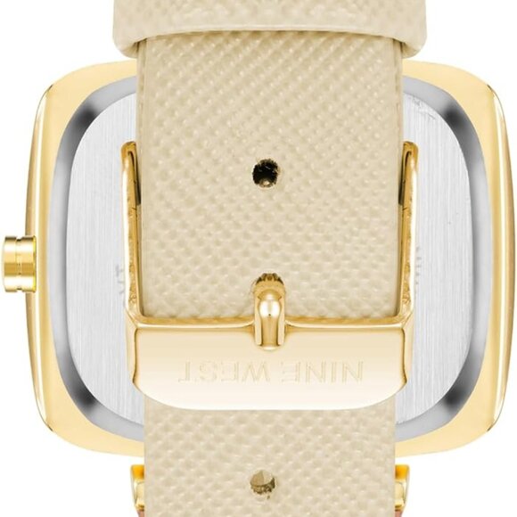 Women's Polyurethane Strap Watch Beige Gold Dial Japanese Quartz 36mm - Picture 3 of 4